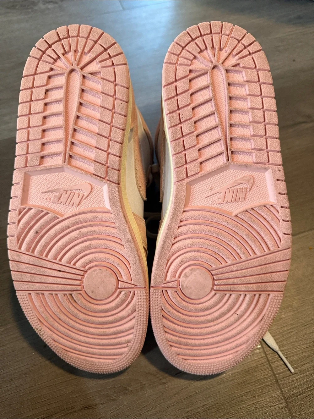 Nike Women’s High-Top Sneakers in Pastel Pink and Cream